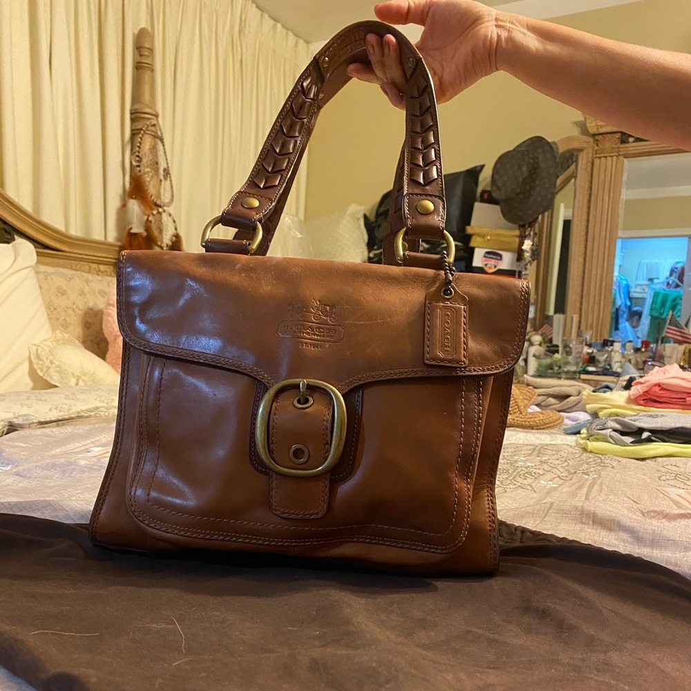 Leather brown Coach purse